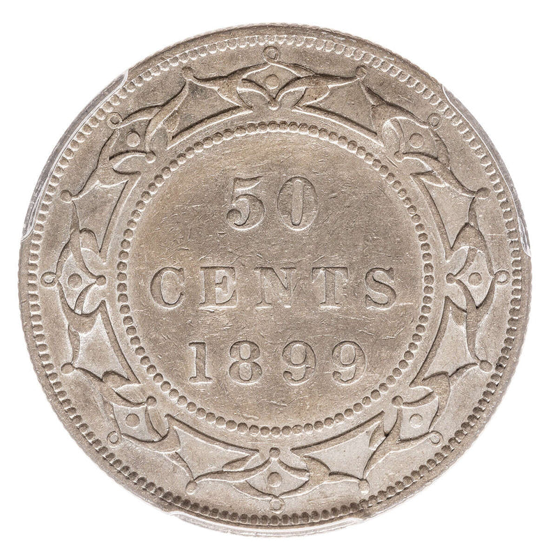 NFLD  50 cent 1899 Wide 9 PCGS AU-50