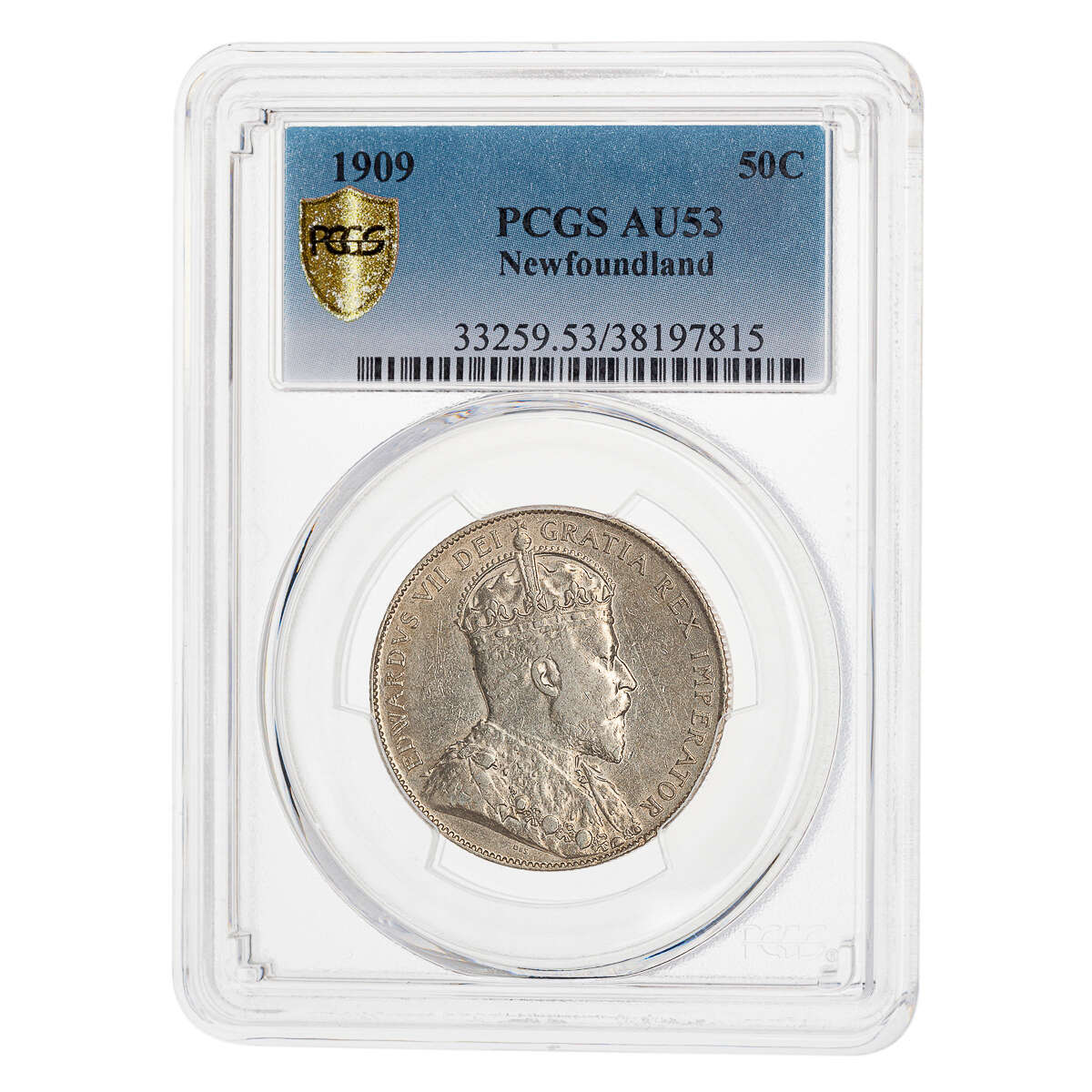 NFLD  50 cent 1909  PCGS AU-53