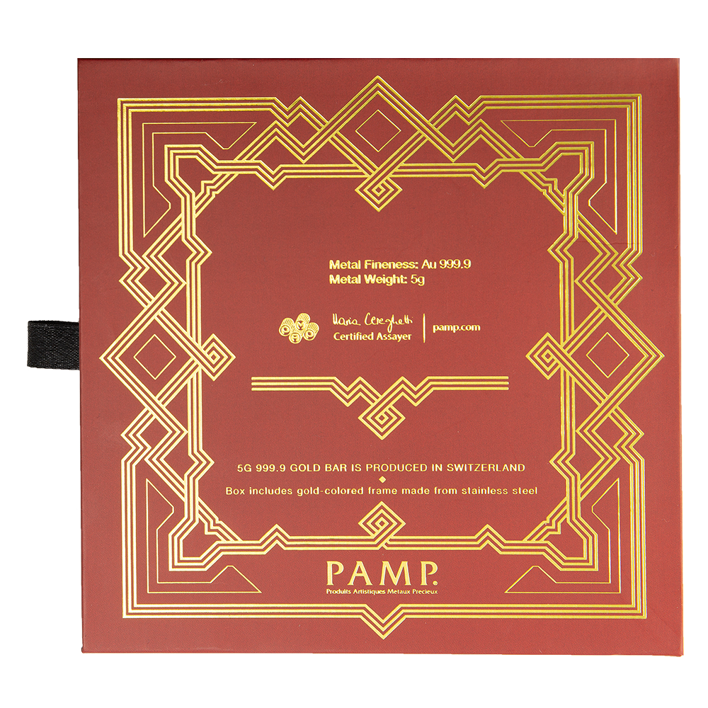 Arabian Camel - 5g Pure Gold Bar with Pendant Frame