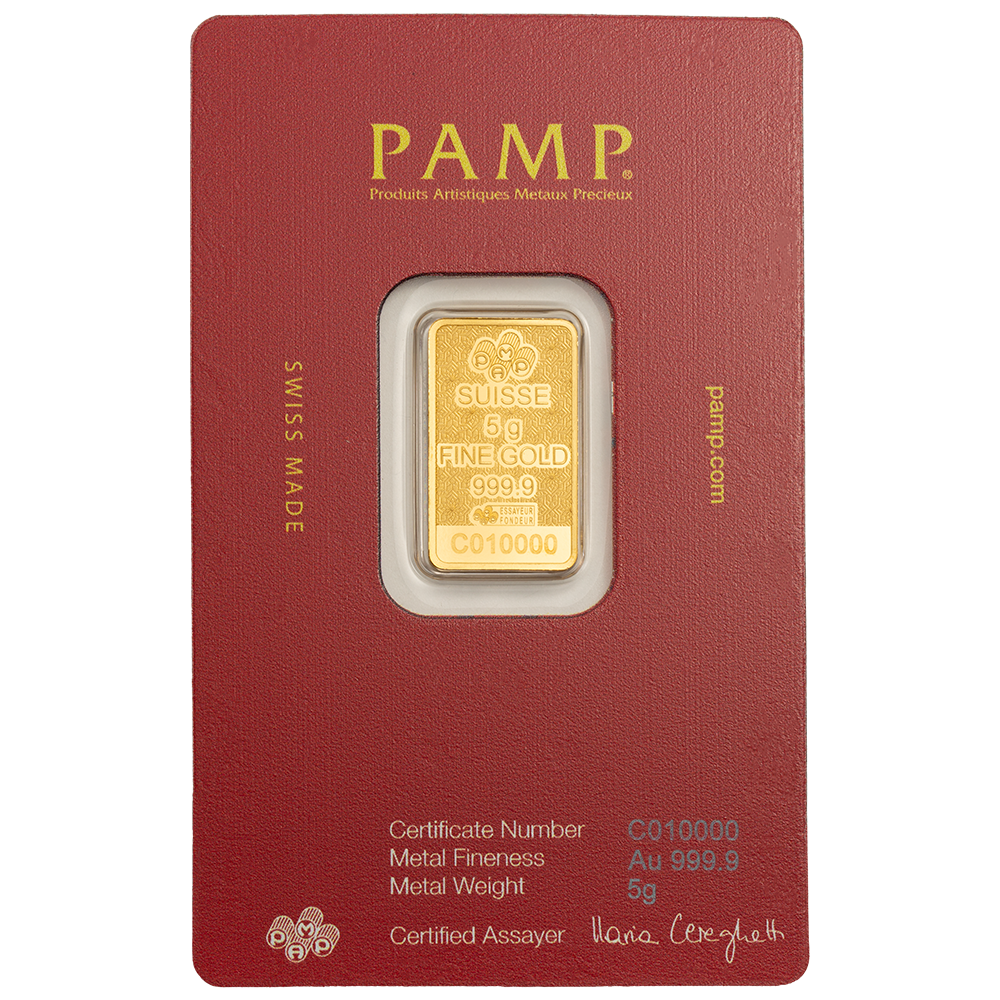 Arabian Camel - 5g Pure Gold Bar with Pendant Frame