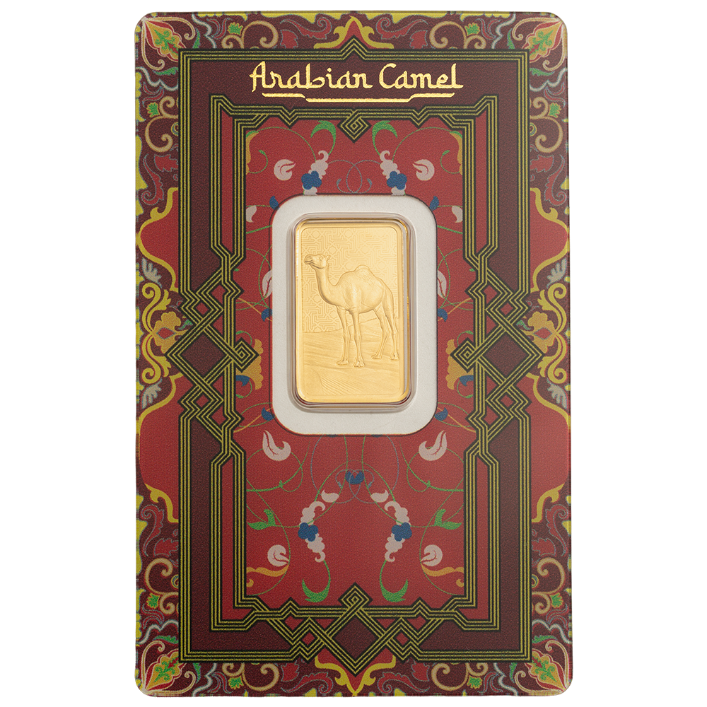 Arabian Camel - 5g Pure Gold Bar with Pendant Frame