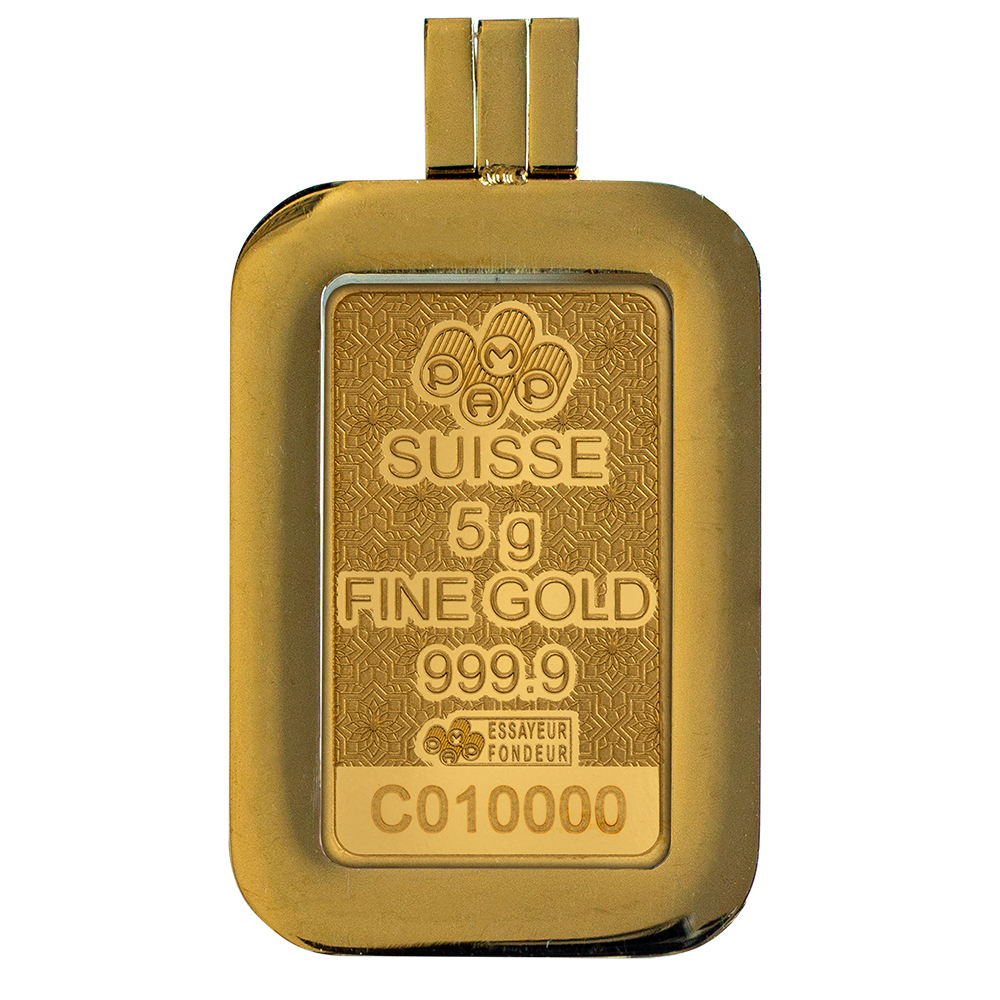 Arabian Camel - 5g Pure Gold Bar with Pendant Frame