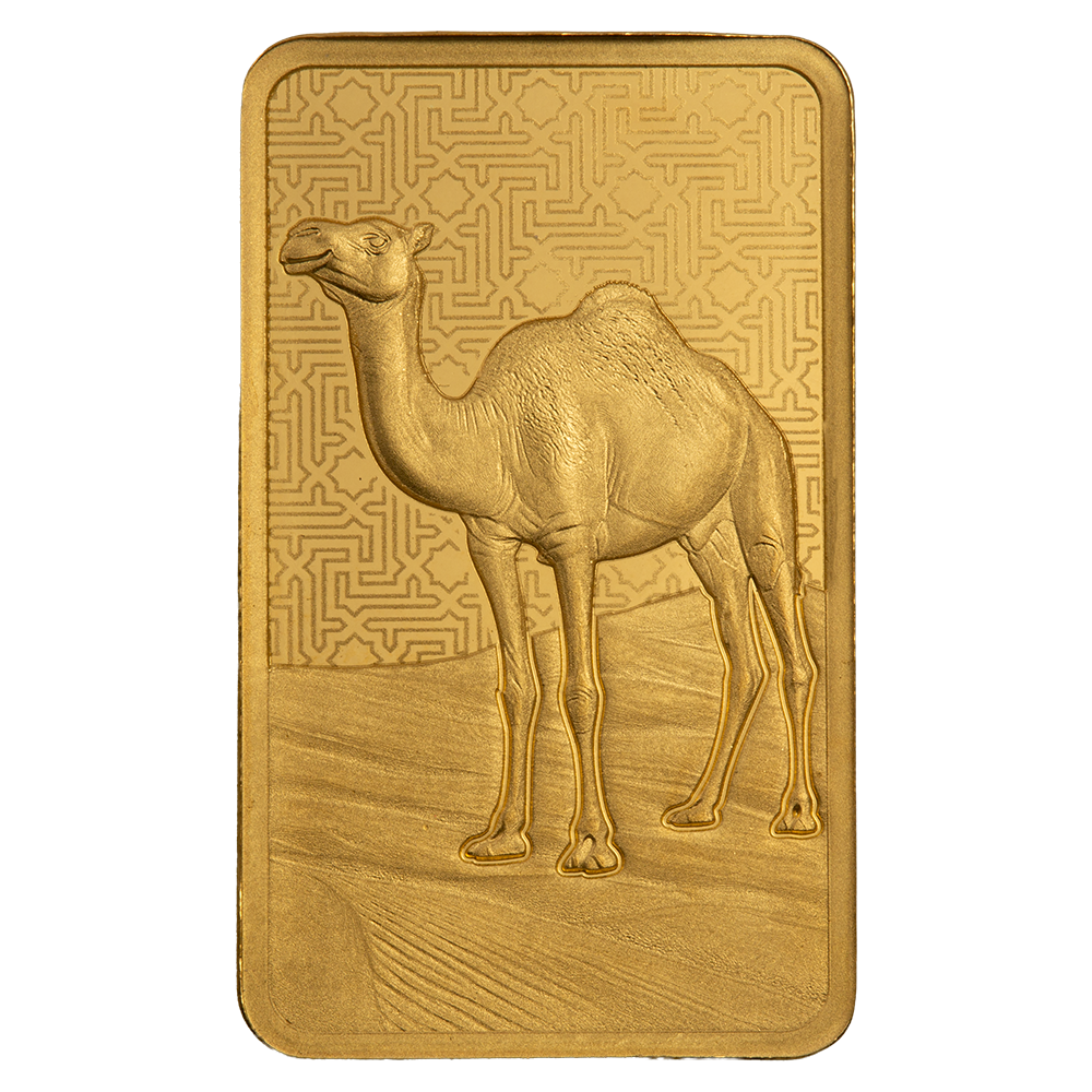 Arabian Camel - 5g Pure Gold Bar with Pendant Frame