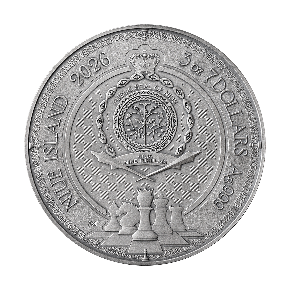 2026 $7 Chess Battle: Queen's Gambit - Pure Silver Coin