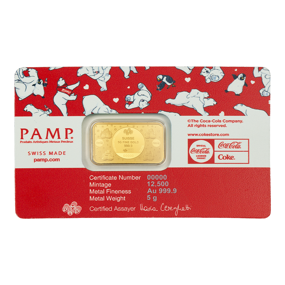 Coca-Cola® Polar Bear Hugs - 5g Pure Gold Bar