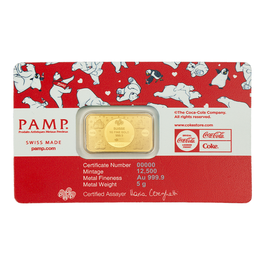 Coca-Cola® Polar Bear Hugs - 5g Pure Gold Bar