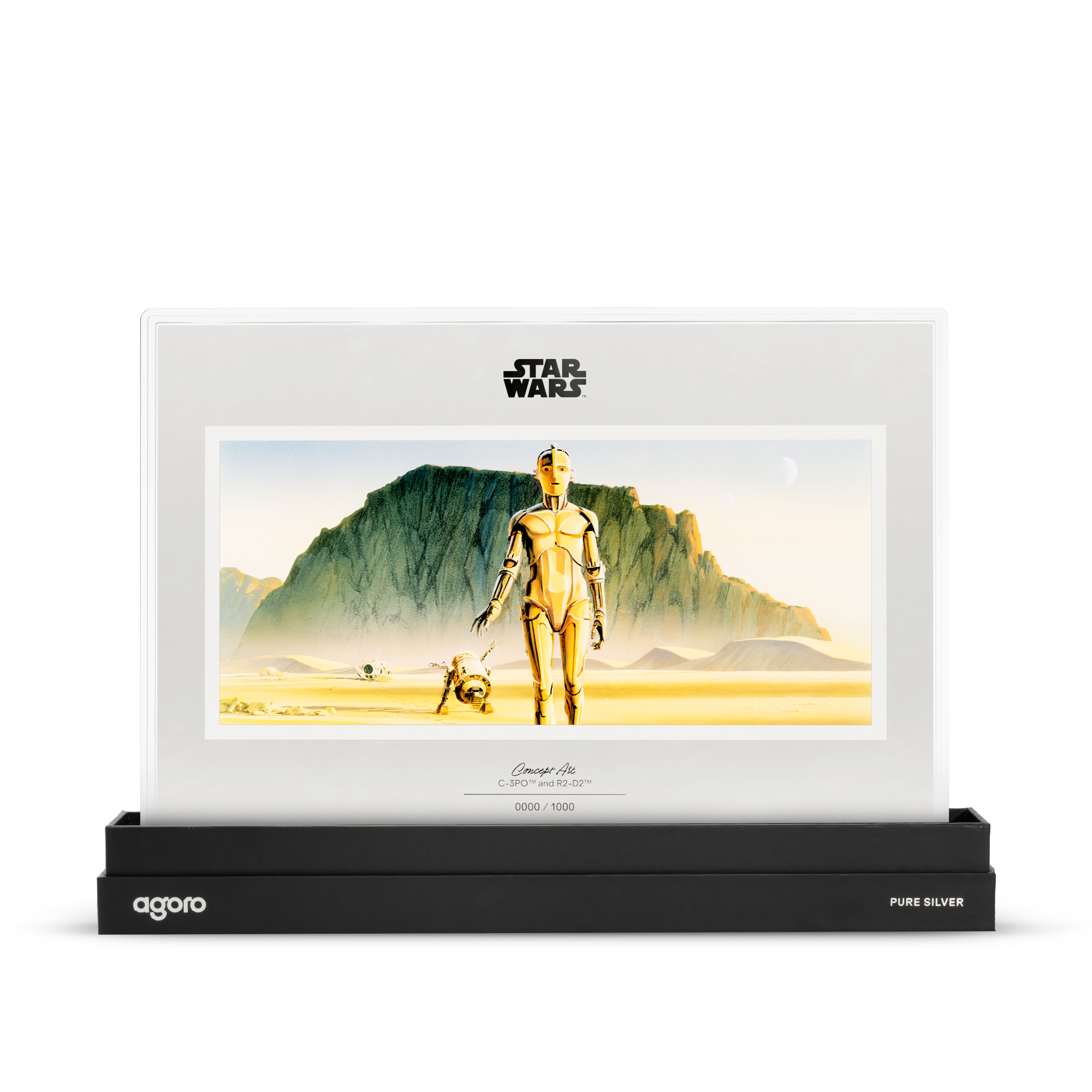 2026 $2 Star Wars™ Concept Art: C-3PO and R2-D2 - Pure Silver Foil
