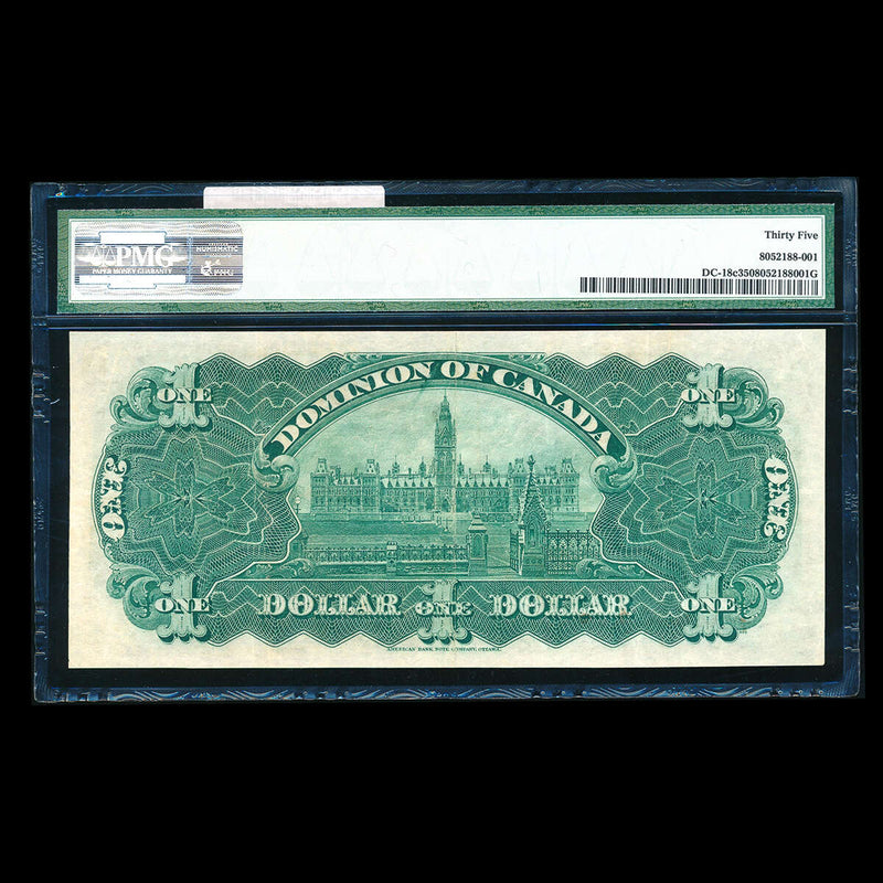 $1 1911 DC-18c Green line, series letter follows sheet no., no hyphen Ms. Various-Boville Series H Suffix H PMG VF-35
