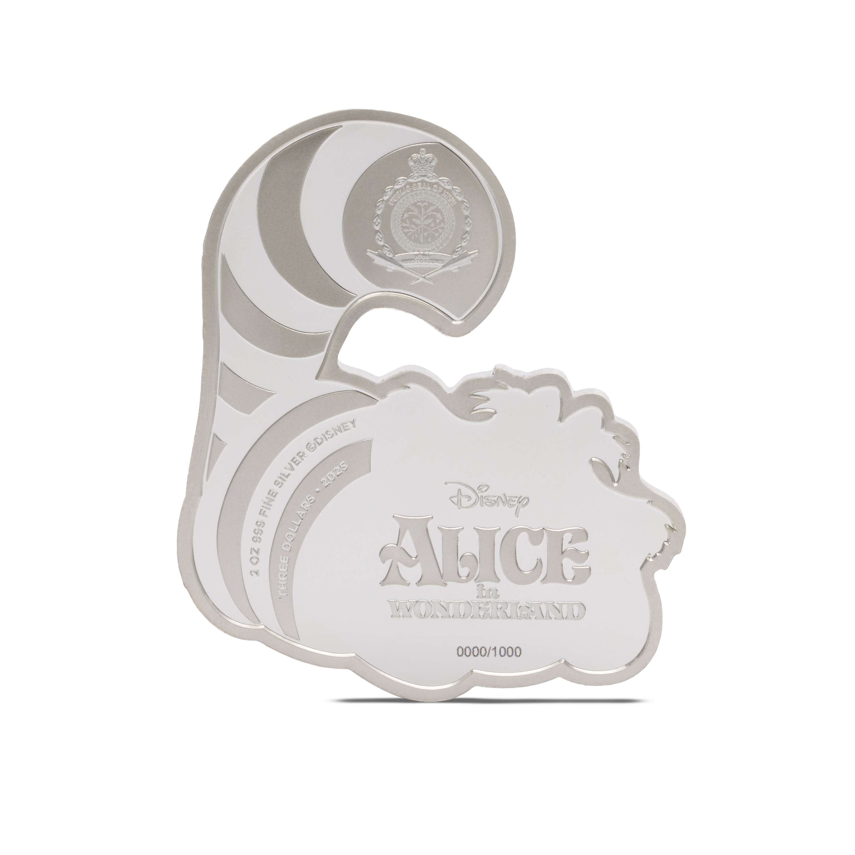 2025 $2 Disney Alice in Wonderland: Cheshire Cat - Pure Silver Coin