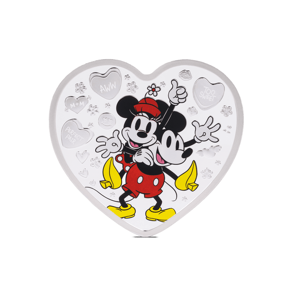 銀貨　ディズニー：ミッキーマウス＆ミニーマウス「I LOVE US」 Disney-MickeyMiniIloveus-Agoro