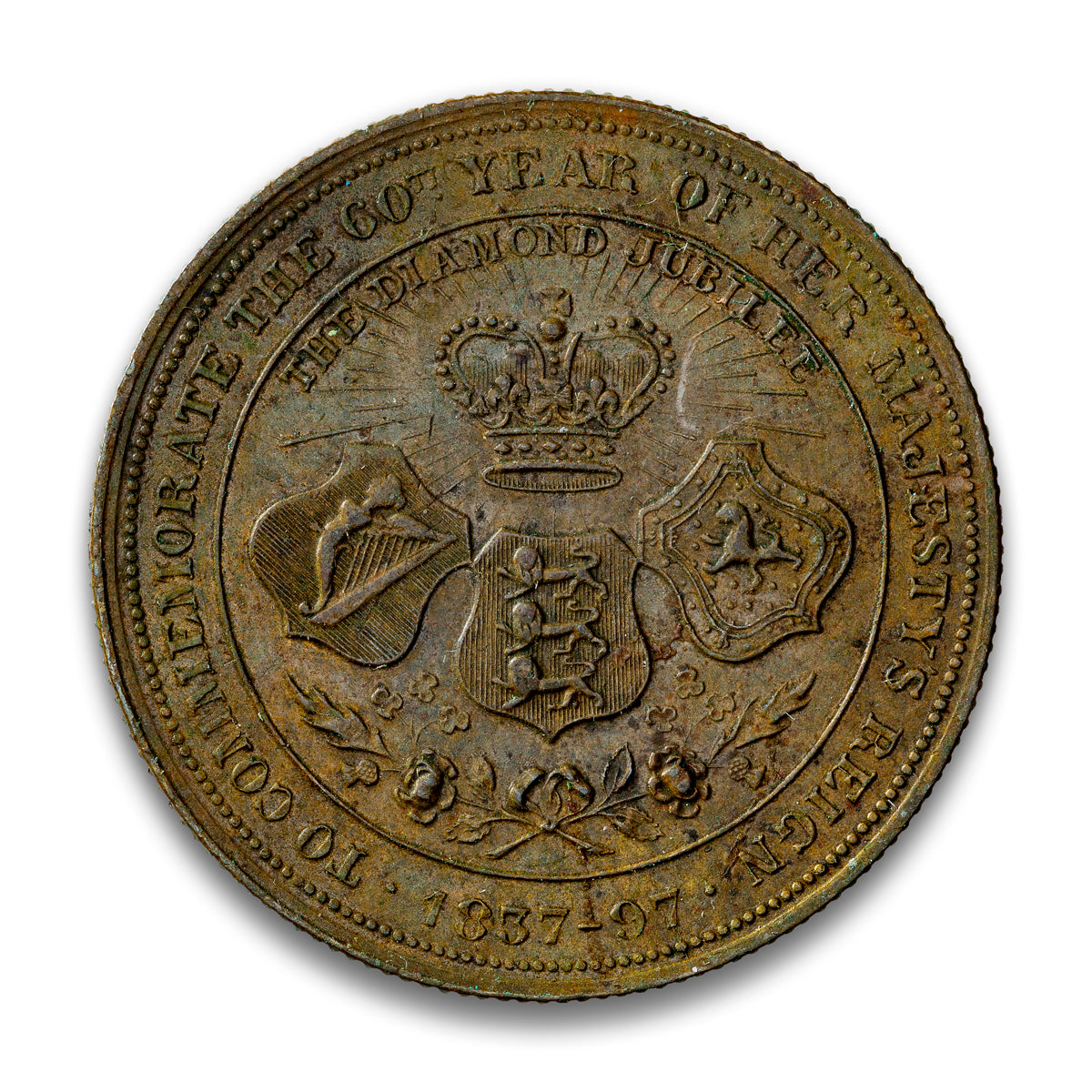 1837-1897 Four Generations of the British Royal Family - Queen Victoria Diamond Jubilee Medal