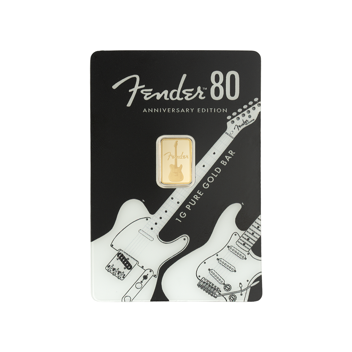 Fender® 80th Anniversary - 1g Pure Gold Bar