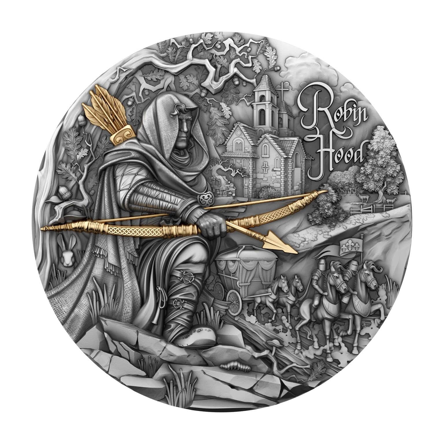 2024 2000 Francs Robin Hood - Pure Silver Coin