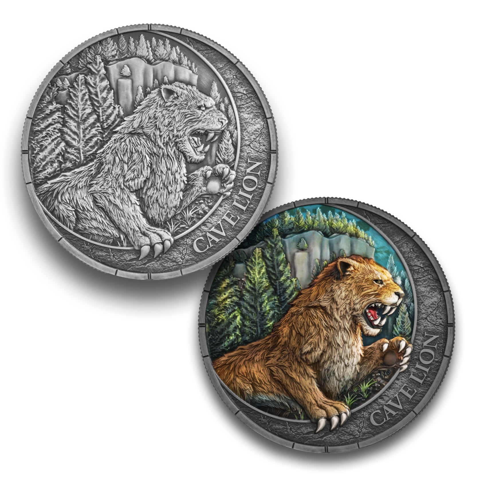 2026 $20 Megafauna: Cave Lion Oblivion - Pure Silver Coin With UV Light