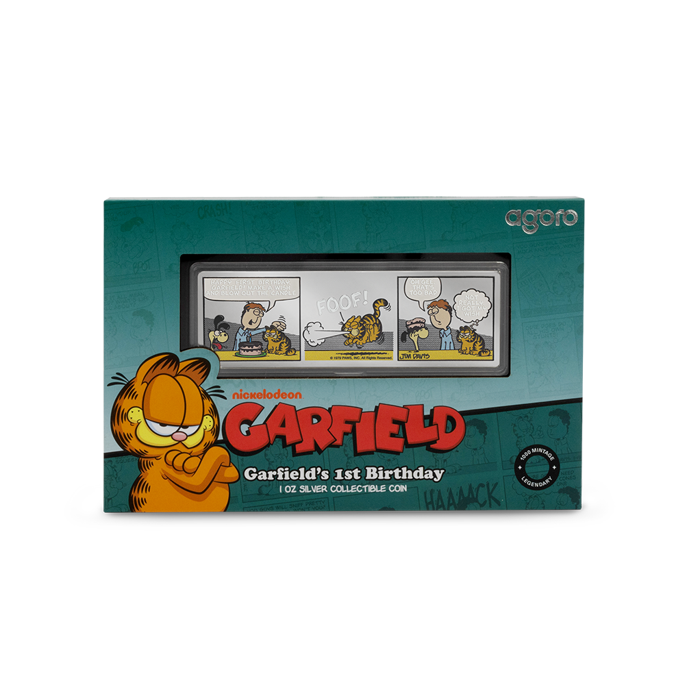 　GARFIELD/ガーフィールド SV( FINE SILVER) 2025 $2 Garfield's First Birthday - Pure Silver Coin