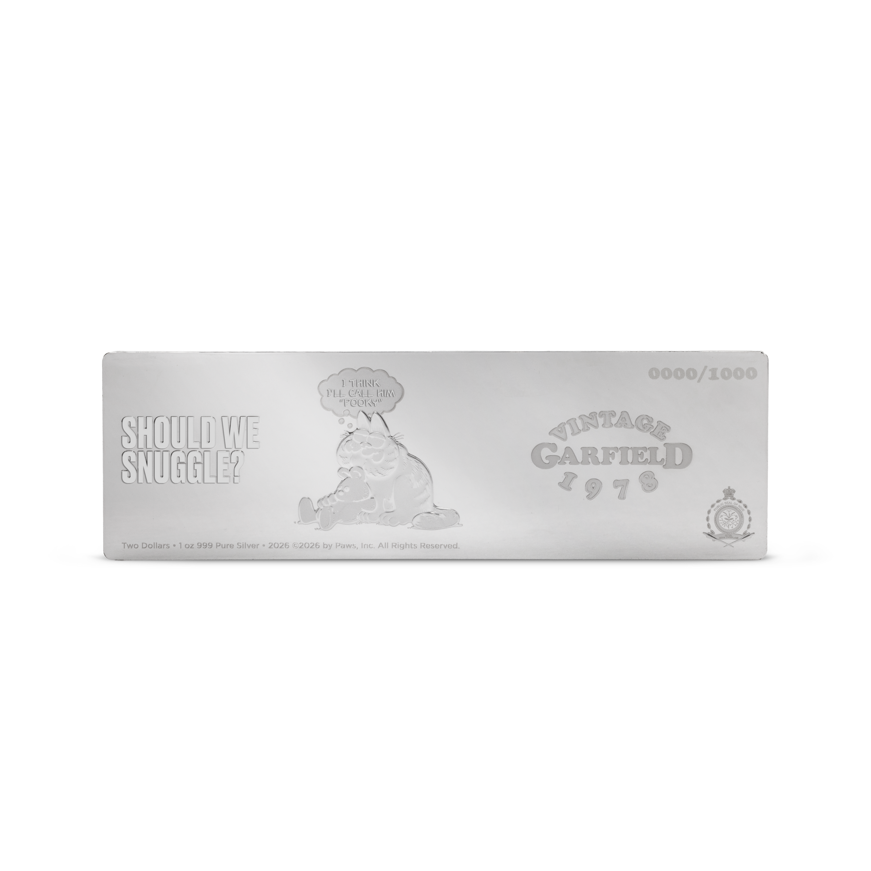 2026 $2 Garfield & Pooky - Pure Silver Coin