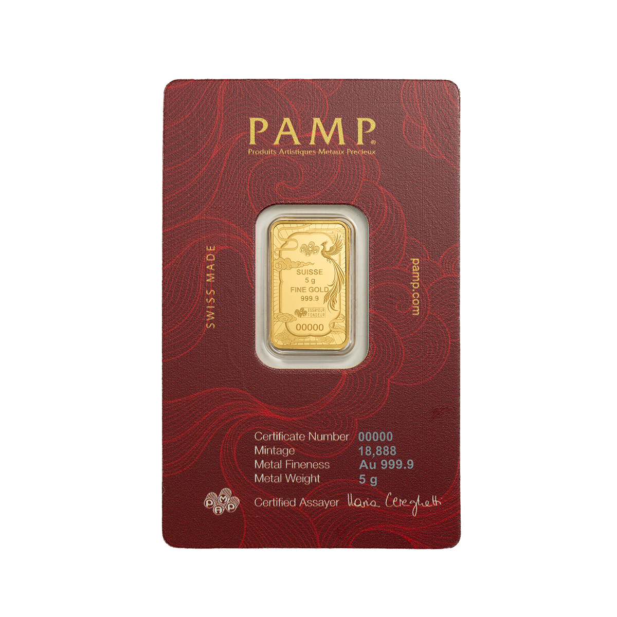 Good Luck Phoenix - 5g Pure Gold Bar