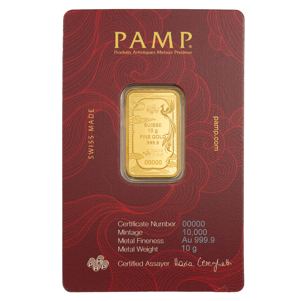 Good Luck Phoenix - 10g Pure Gold Bar