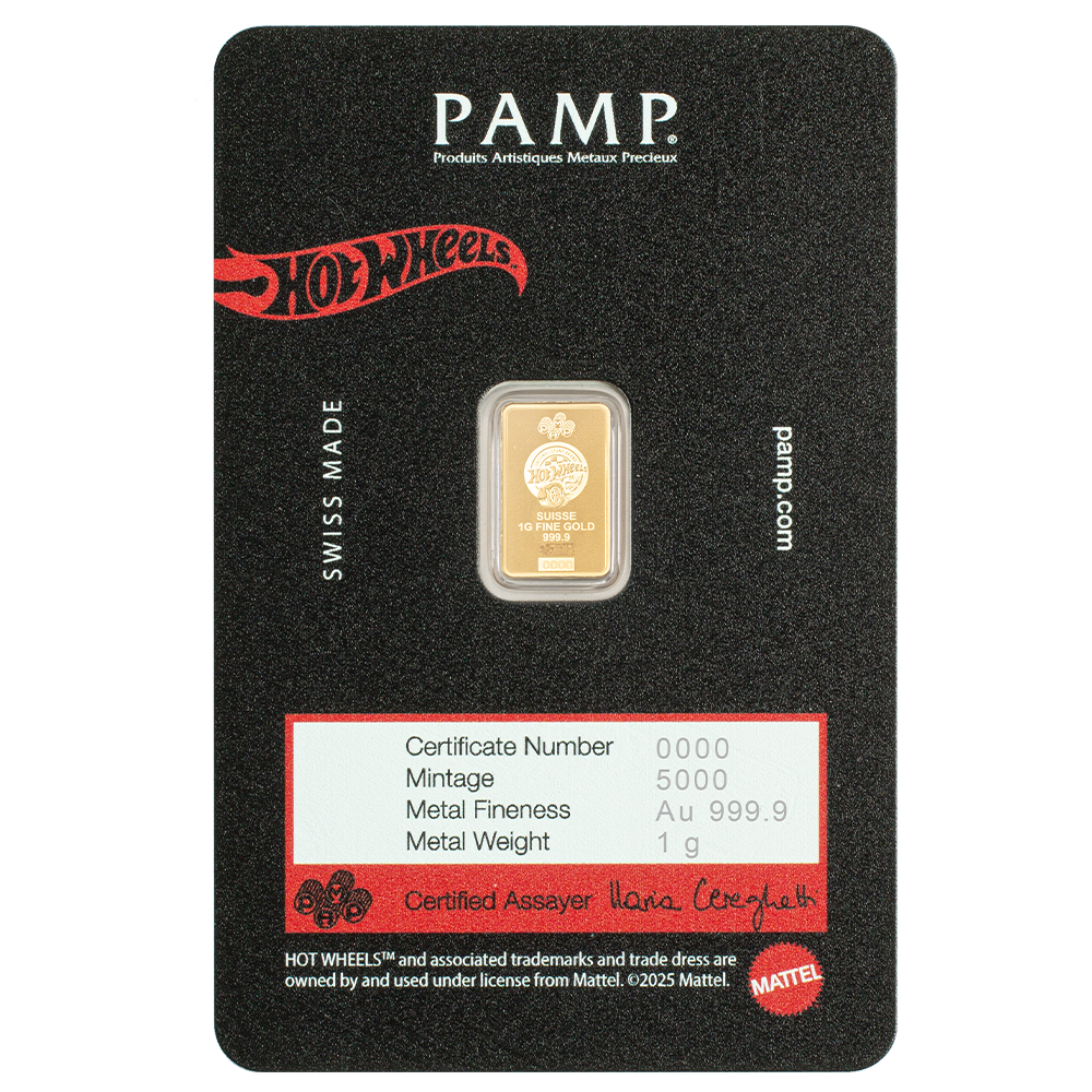 Hot Wheels™ Race to Win 1g Pure Gold Bar