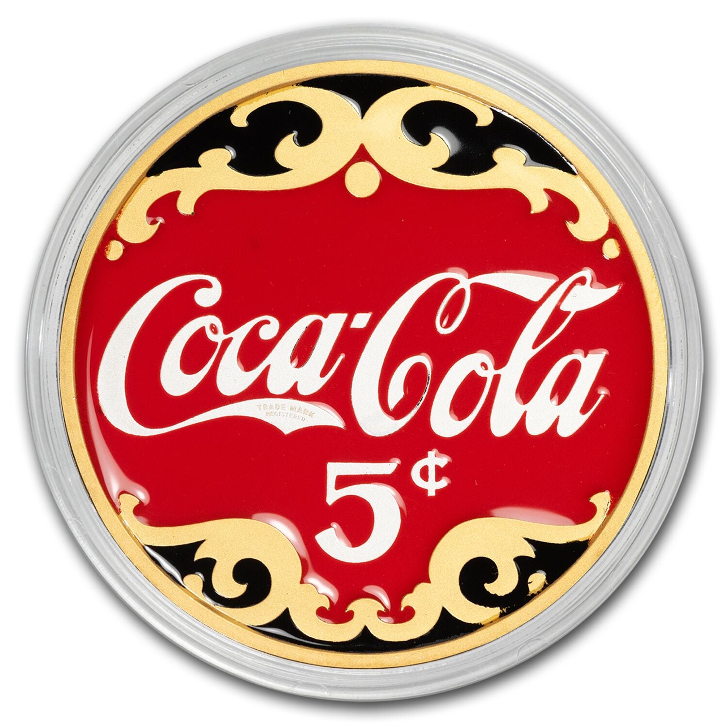 Coca-Cola® 2 oz Pure Silver High Relief Enamelled Round