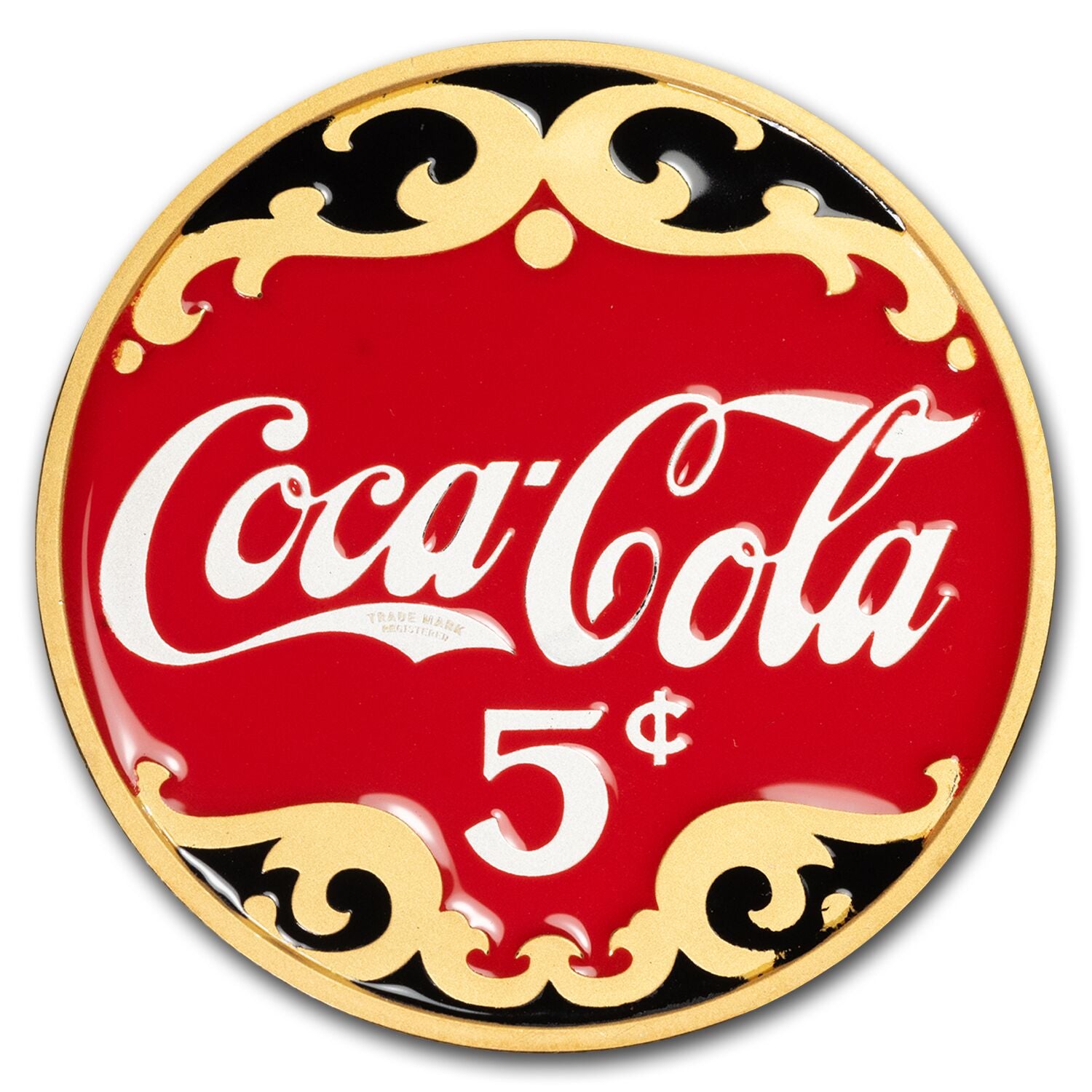 Coca-Cola® 2 oz Pure Silver High Relief Enamelled Round