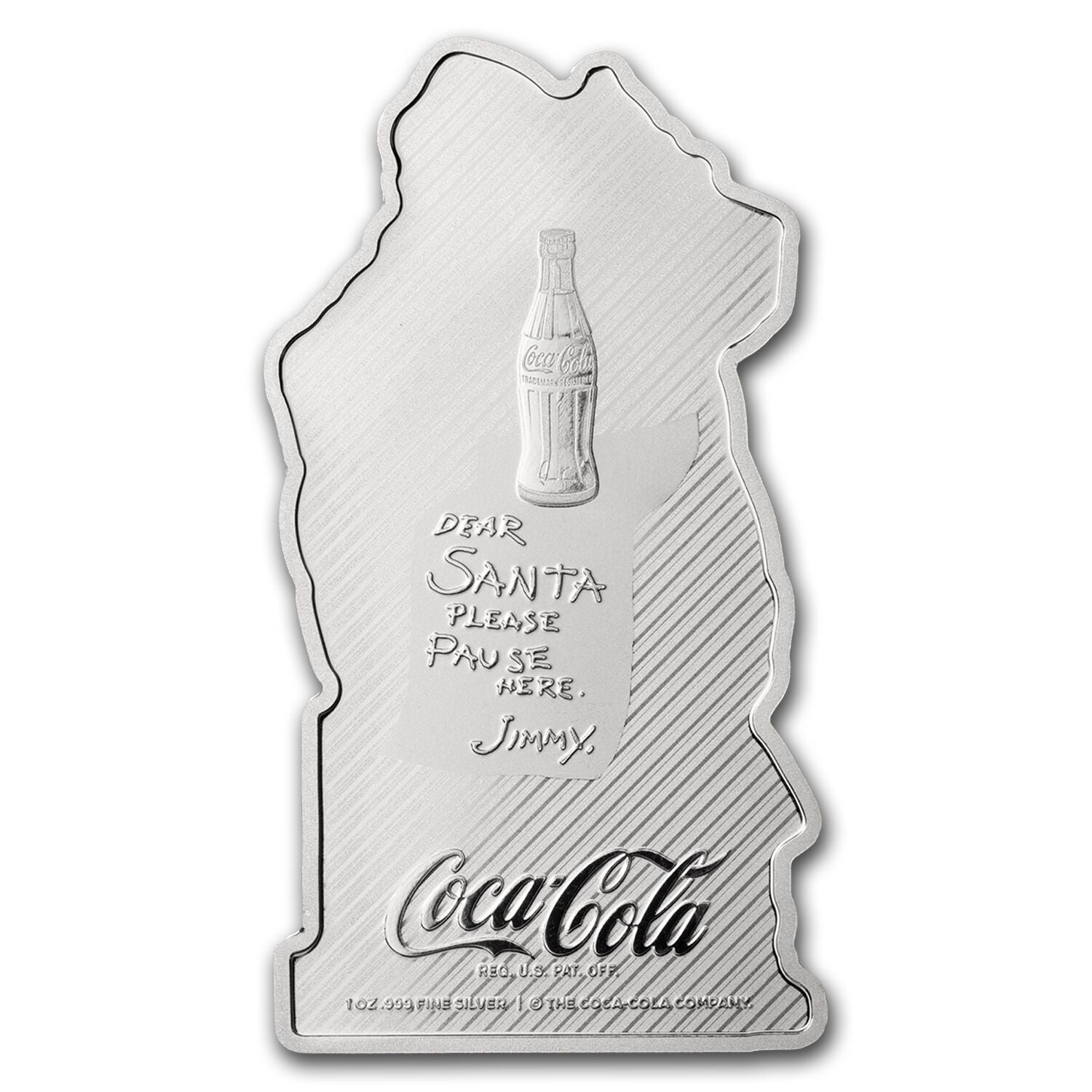 Coca-Cola® 1 oz Pure Silver Shaped Santa