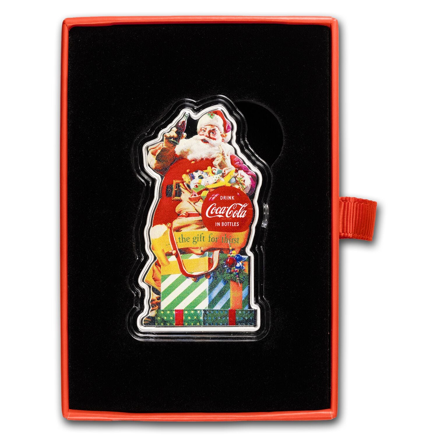 Coca-Cola® 1 oz Pure Silver Shaped Santa