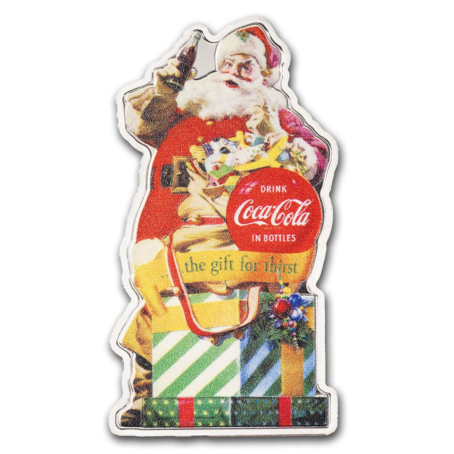 Coca-Cola® 1 oz Pure Silver Shaped Santa