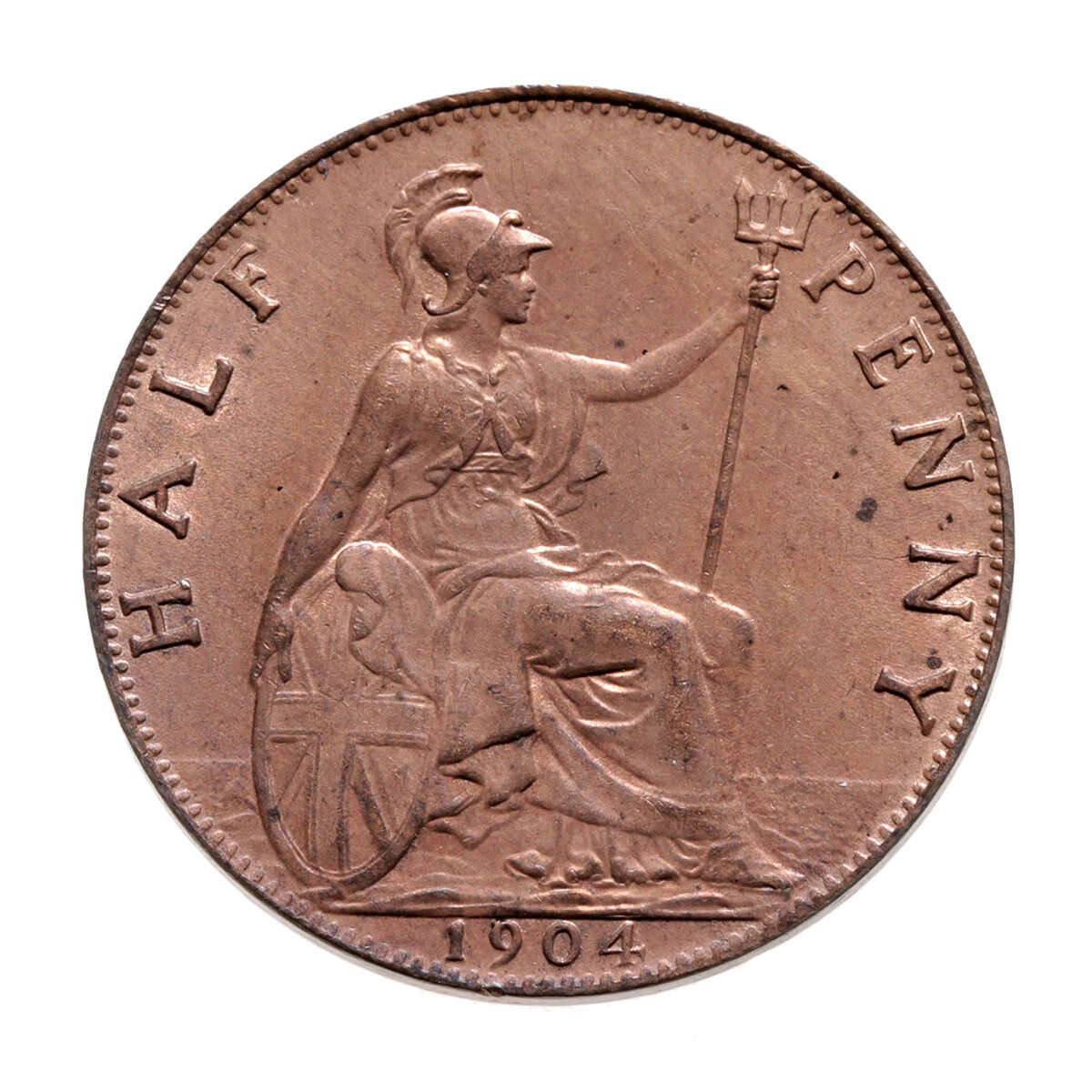 Great Britain 1904 -  HalfPenny Edward VII AU-50