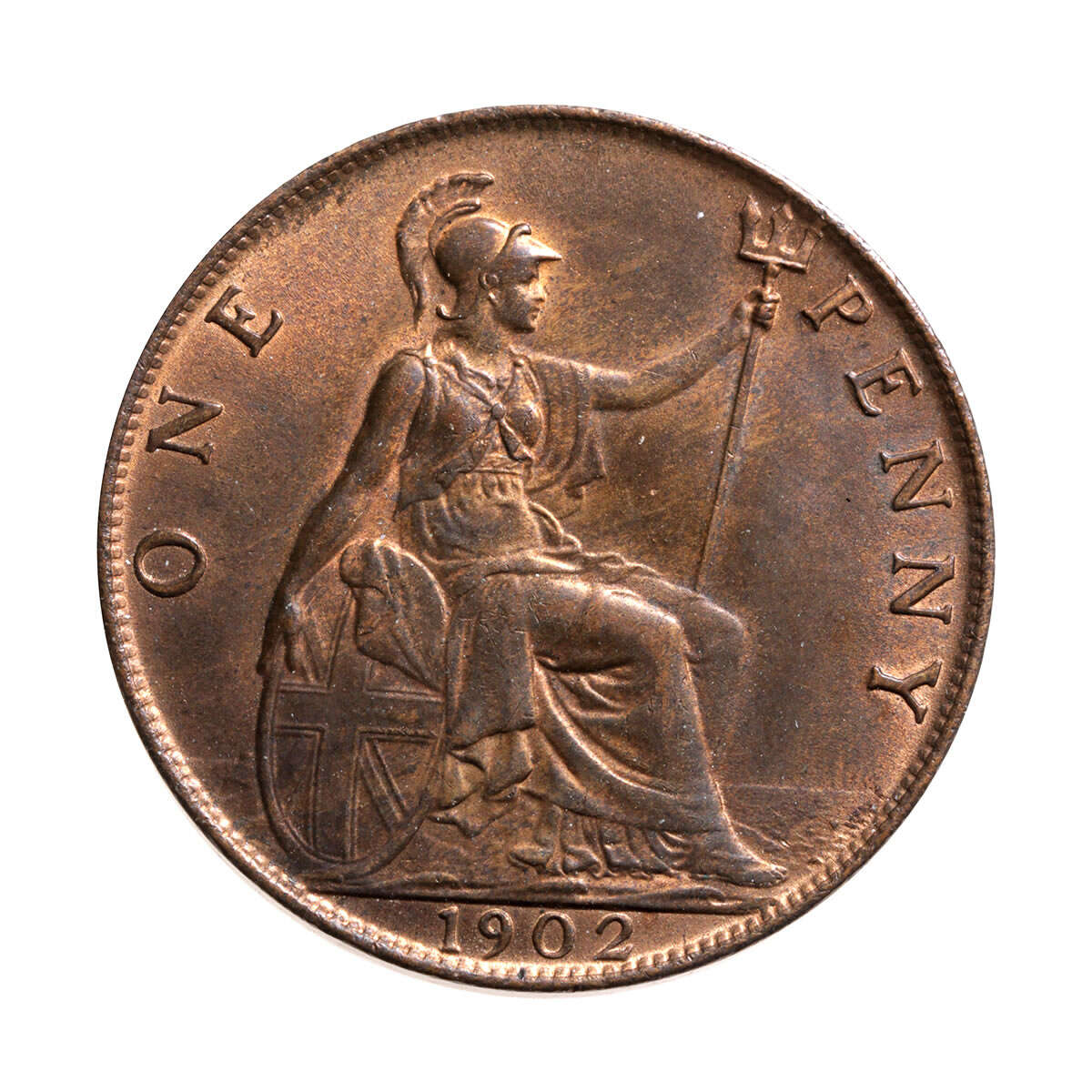 Great Britain 1902 -  Penny Edward VII High Tide AU-55