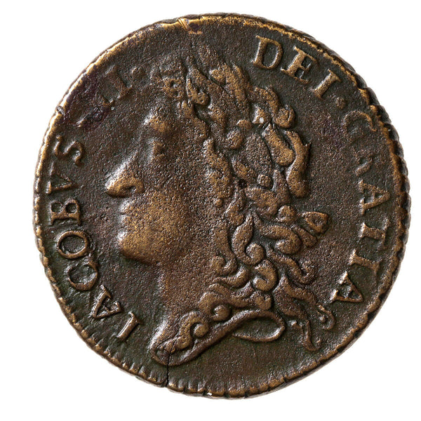 Ireland Shilling 1689 James II 10r EF-45