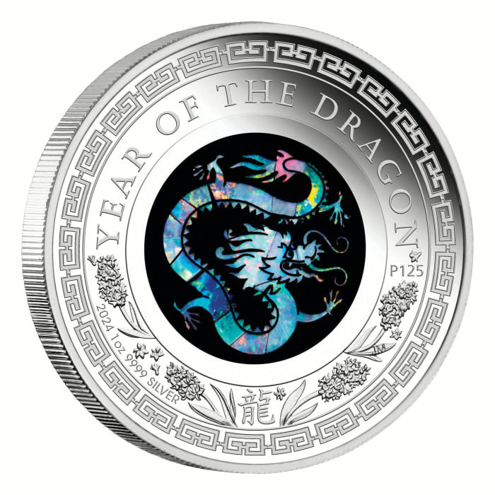 2024 $1 Year of the Dragon Opal Lunar Series - Pure Silver Coin