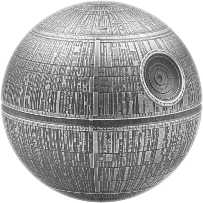 2024 $5 Star Wars Death Star - Pure Silver Spherical Coin