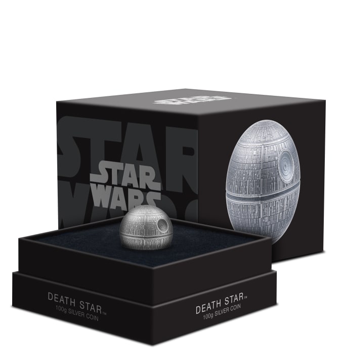 2024 $5 Star Wars Death Star - Pure Silver Spherical Coin
