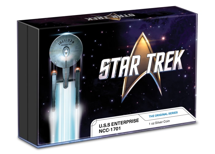 2024 $2 Star Trek Vehicles: USS Enterprise NCC 1701 - Pure Silver Coin