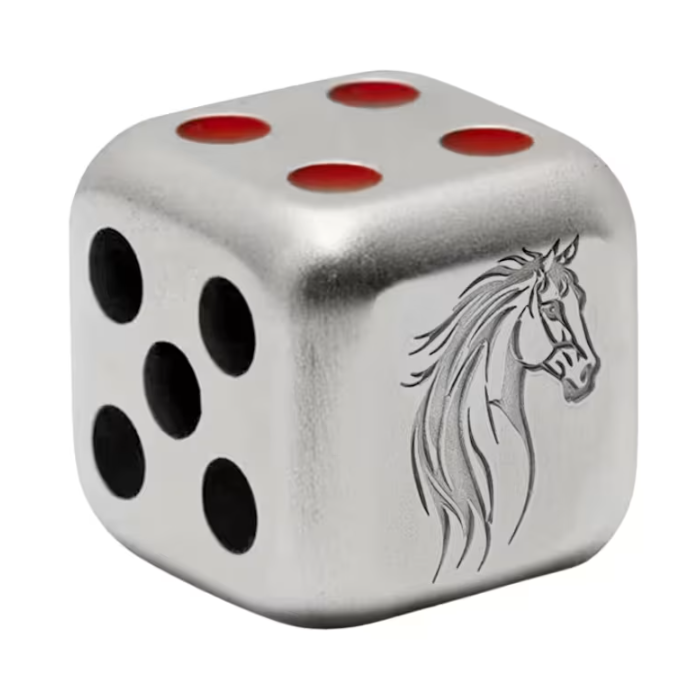 2026 $1 Lunar Horse - Pure Silver Antique Dice Coin