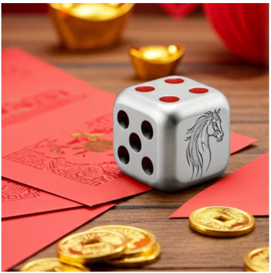 2026 $1 Lunar Horse - Pure Silver Antique Dice Coin