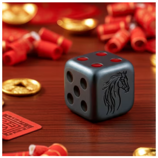 2026 $1 Lunar Horse - Pure Silver Black Antique Dice Coin