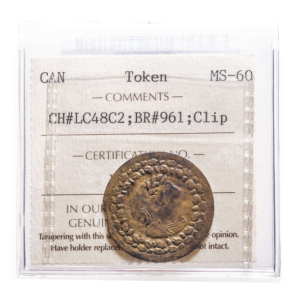 Lower Canada Token 1812 LC-48C2 MS-60 ICCS