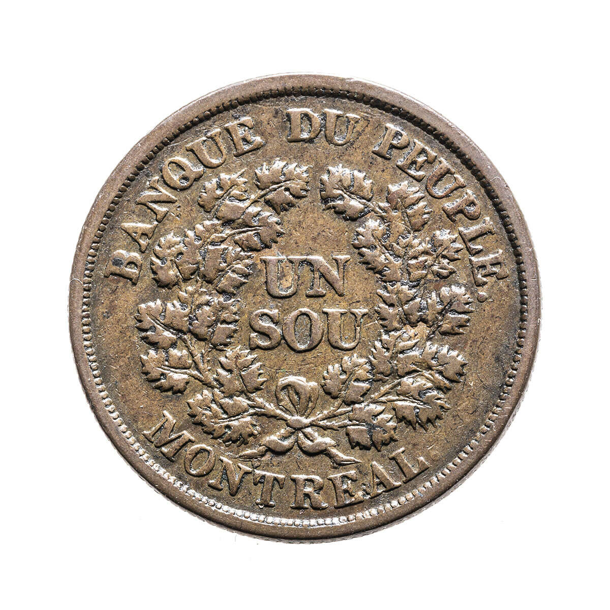 Lower Canada 1 Sou Token 1838 LC-5A1 VF-30