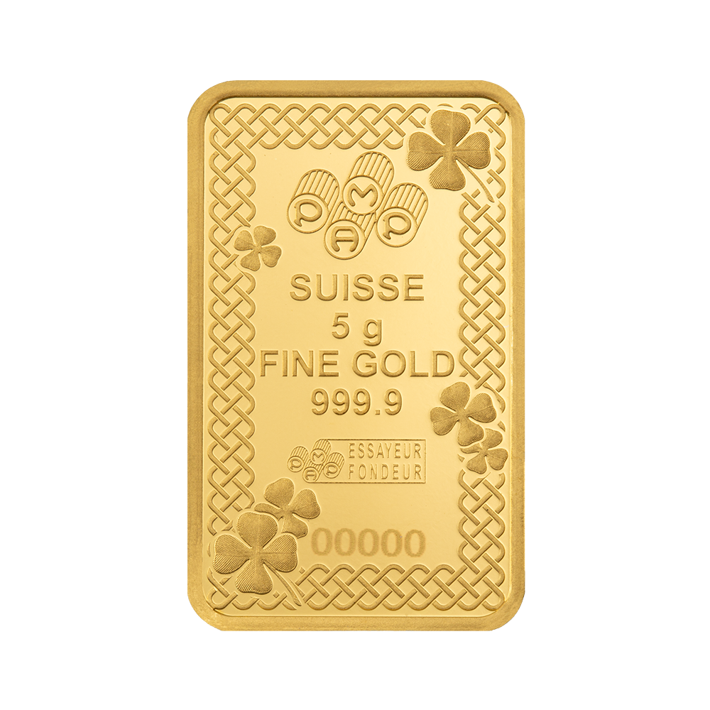 Lucky Charm Four-Leaf Clover - 5g Pure Gold Bar