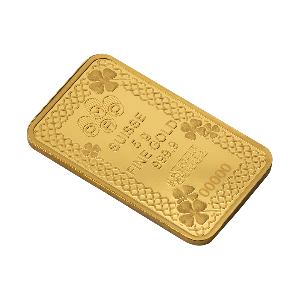 Lucky Charm Four-Leaf Clover - 5g Pure Gold Bar