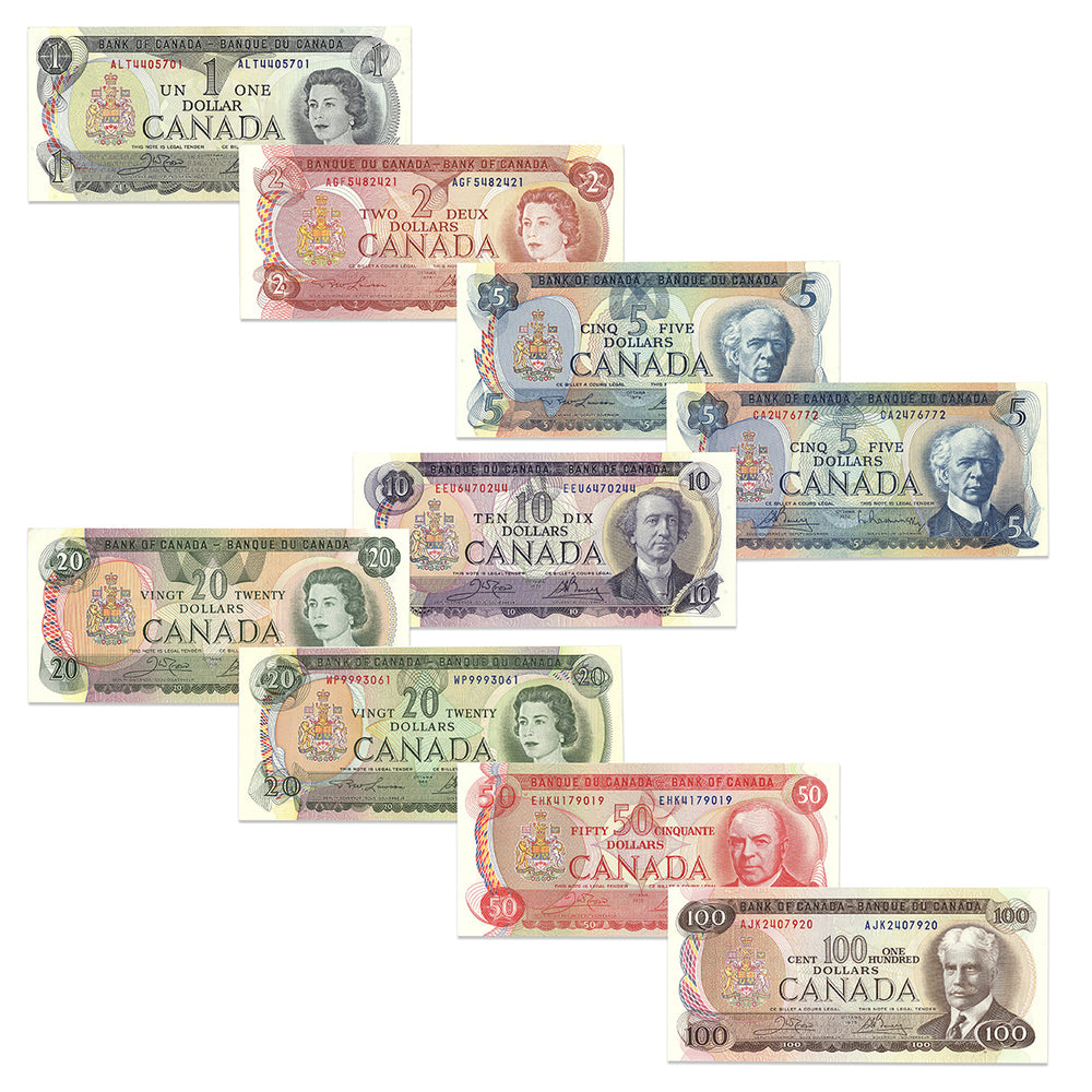 $1 - $100 Multicolor Series 9 Banknote Set
