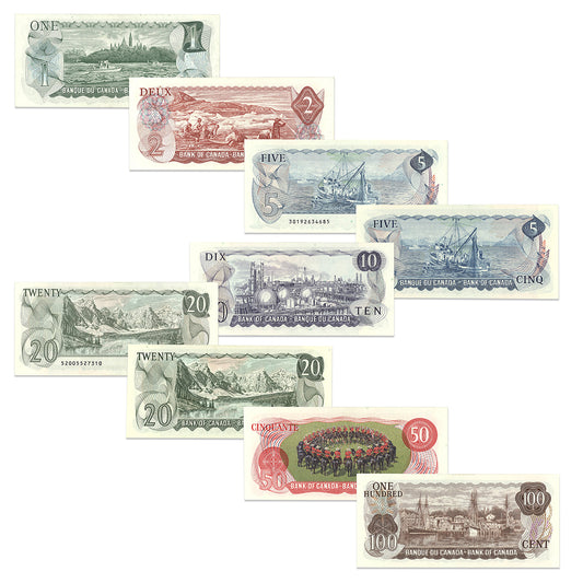 $1 - $100 Multicolor Series 9 Banknote Set