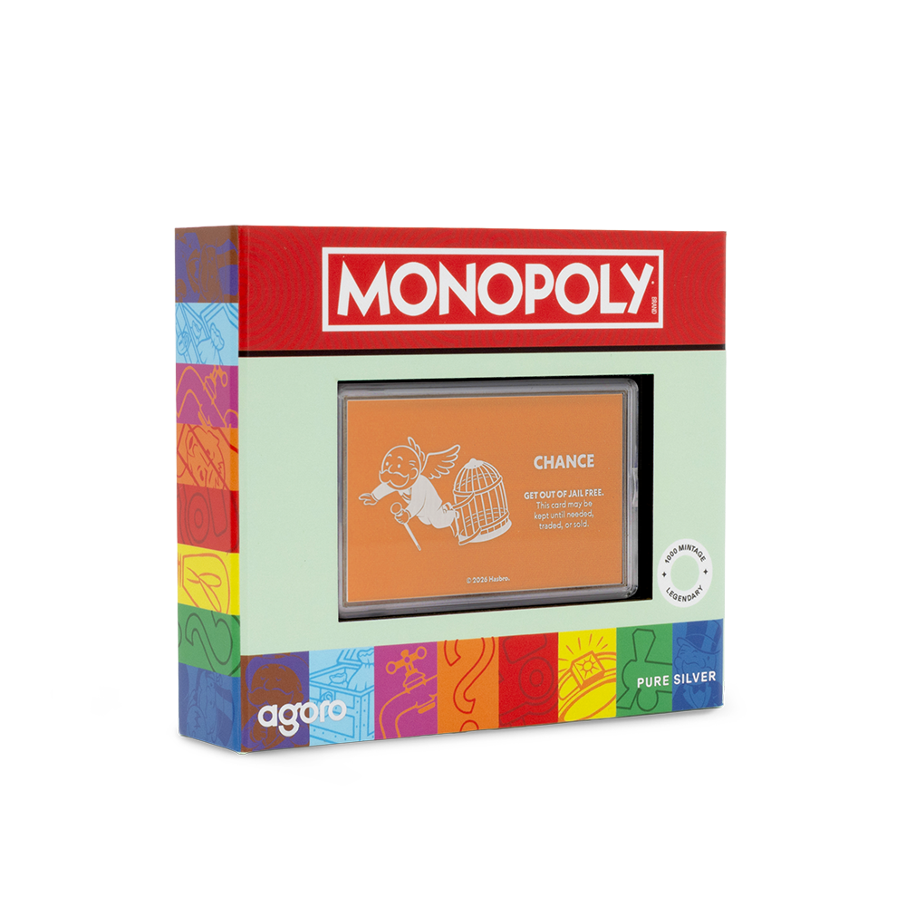 2026 $2 Monopoly Chance Cards: Get Out of Jail Free  - Pure Silver Coin