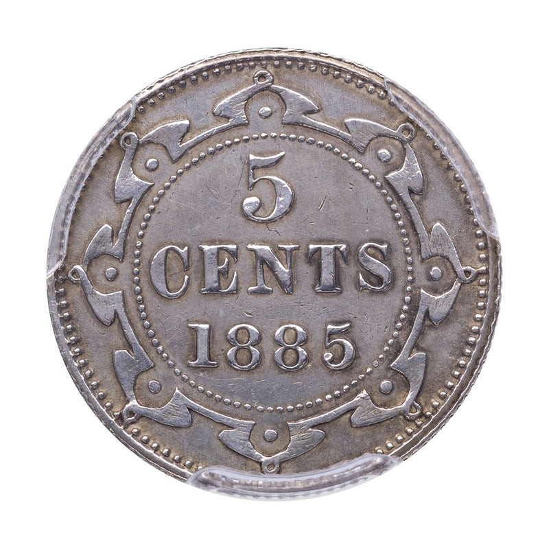 NFLD 5 cent 1885  PCGS AU-50