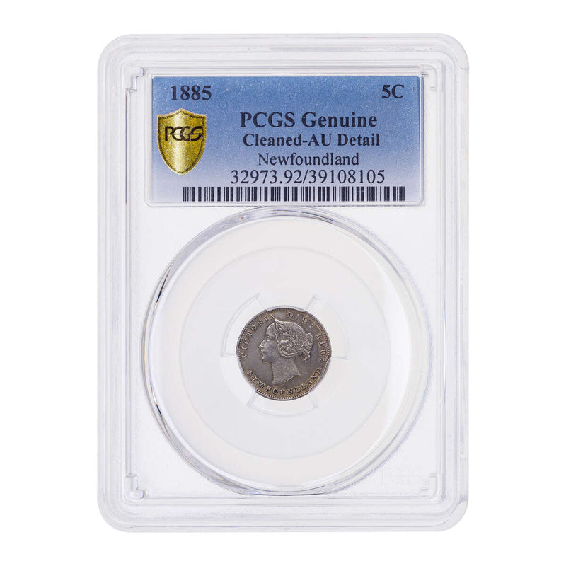 NFLD 5 cent 1885  PCGS AU-50