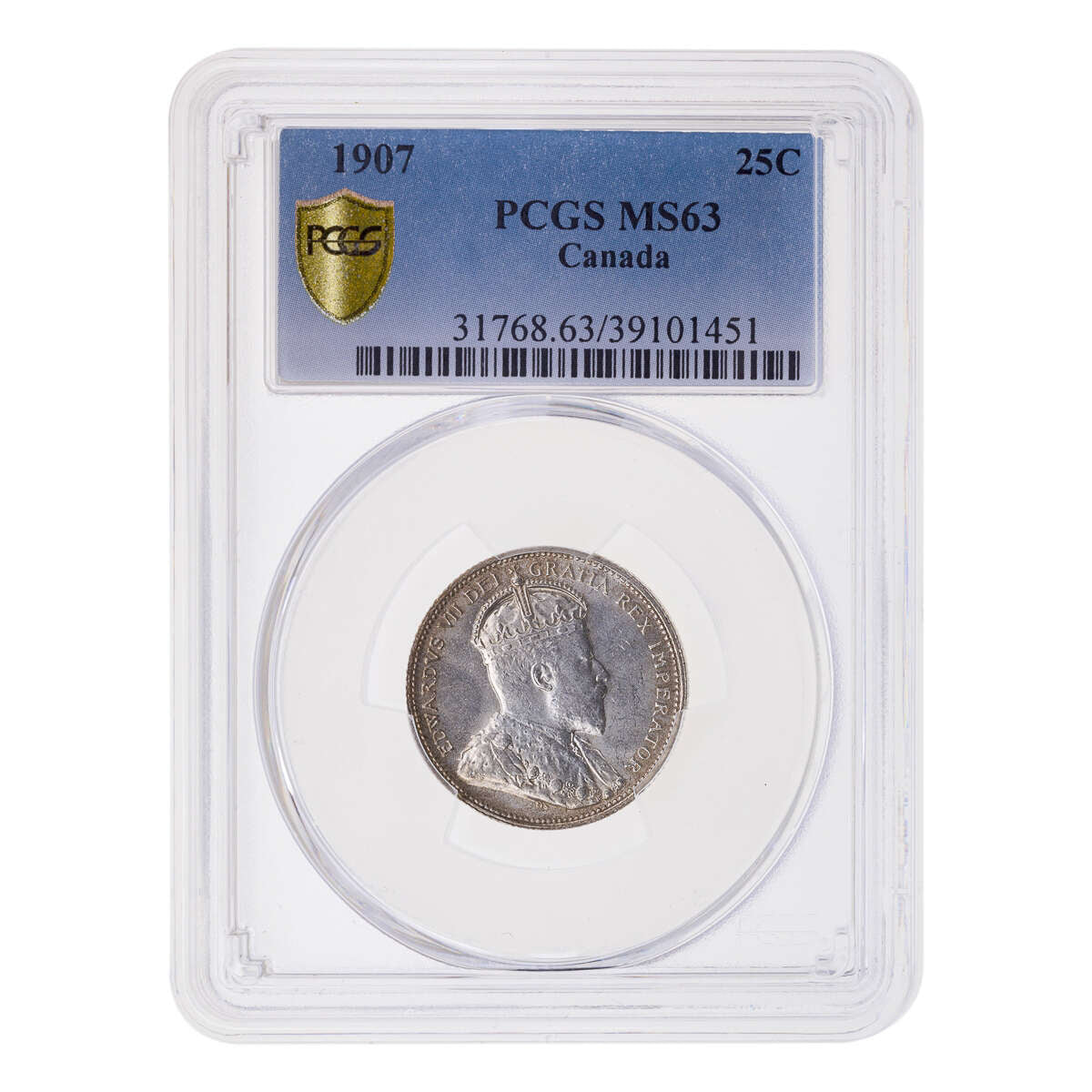 25 cent 1907  PCGS MS-63