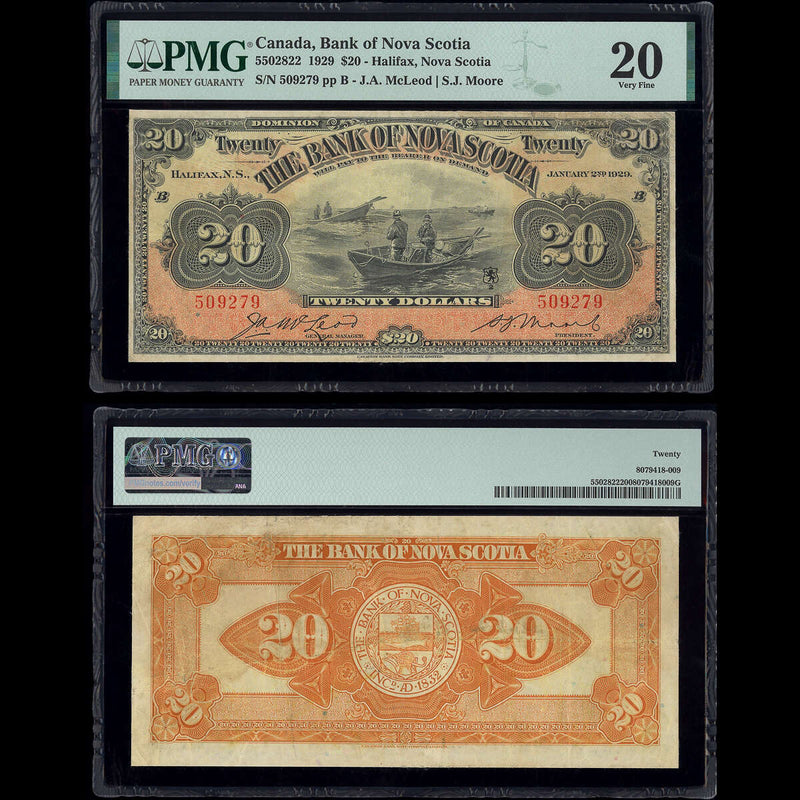 The Bank of Nova Scotia $20 1929 McLeod-Moore PMG VF-20