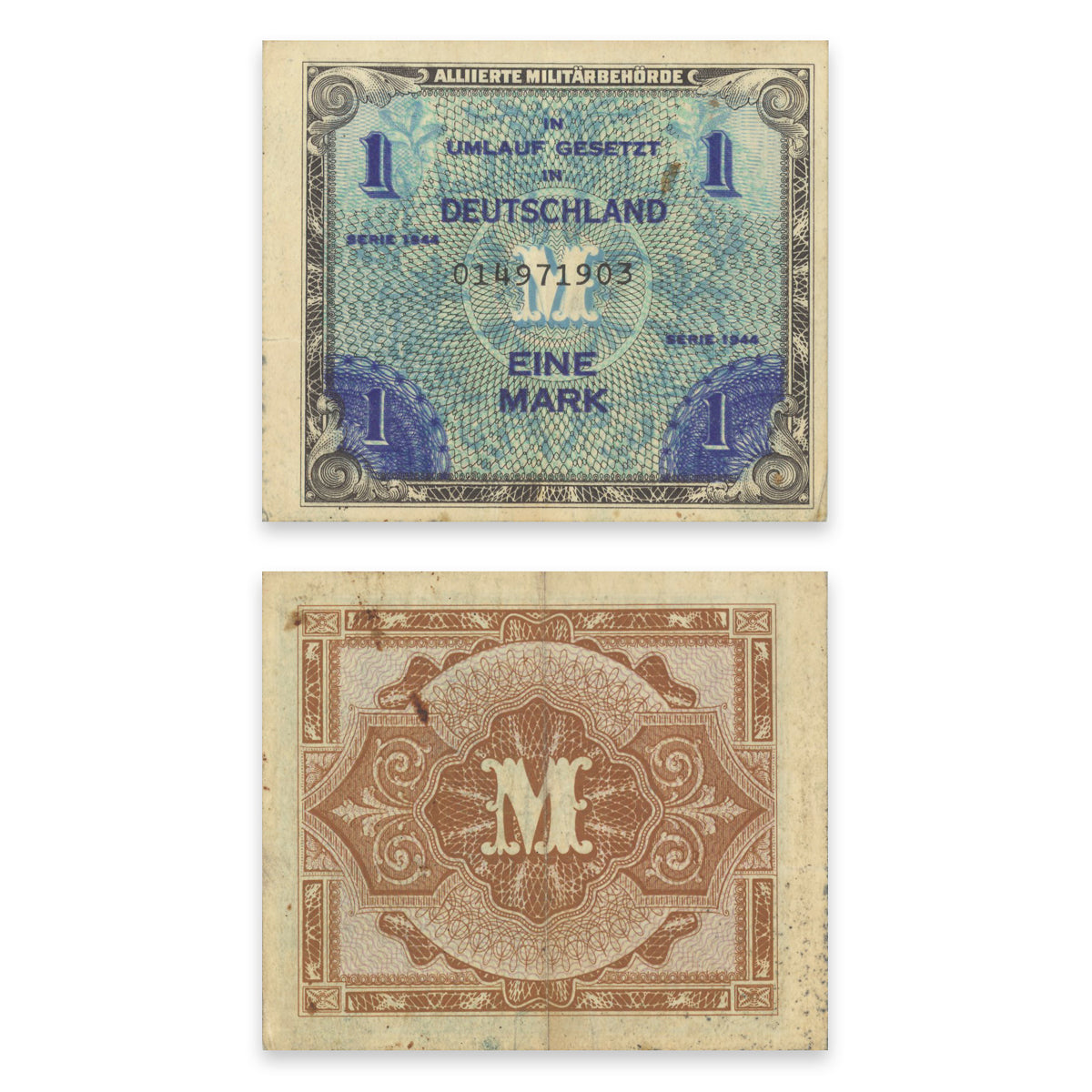 Germany - Allied Military Currency 1 Mark 1944 P# 192a VF-35